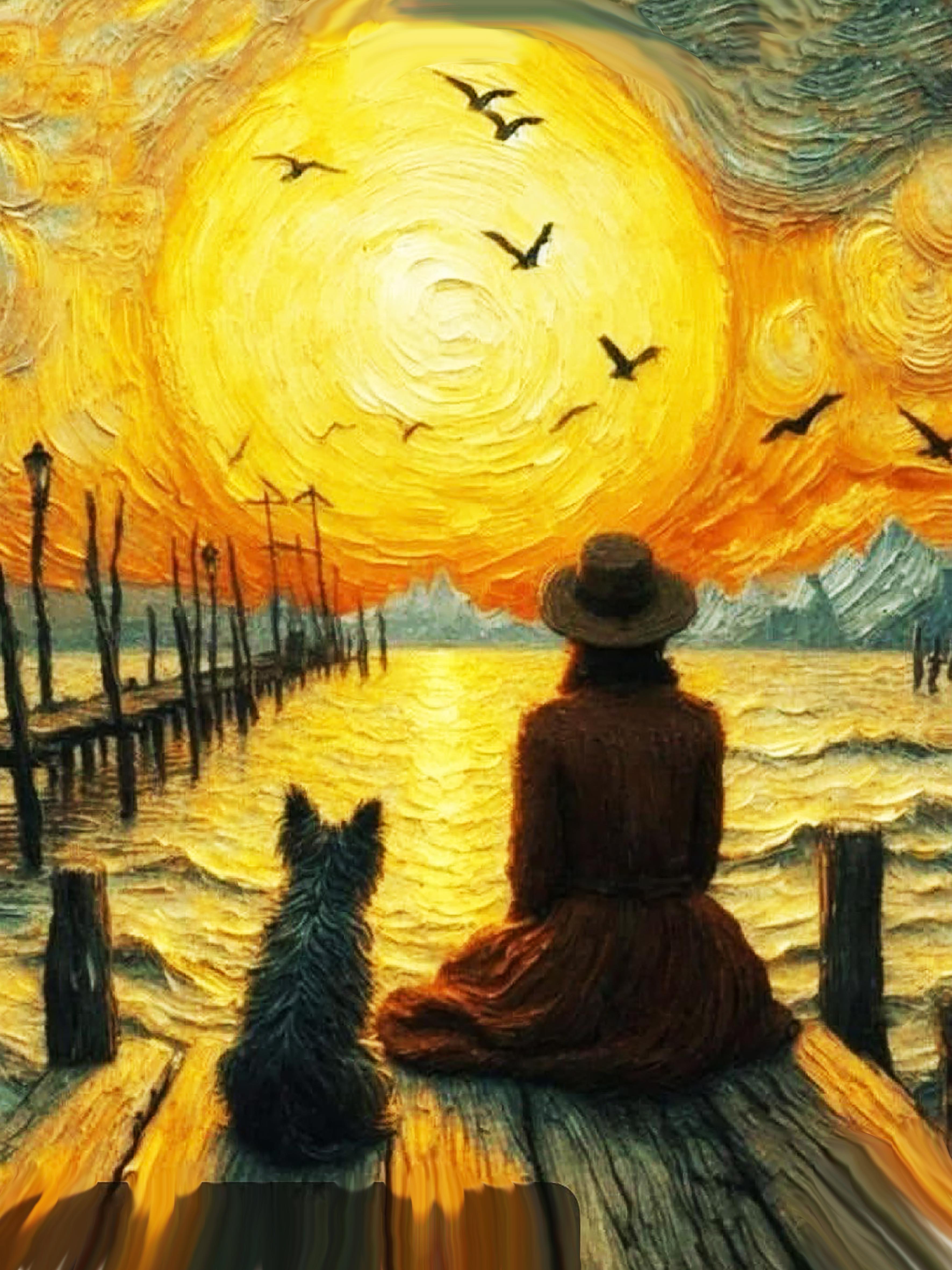 Интерьерная картина Солнце Ван Гога